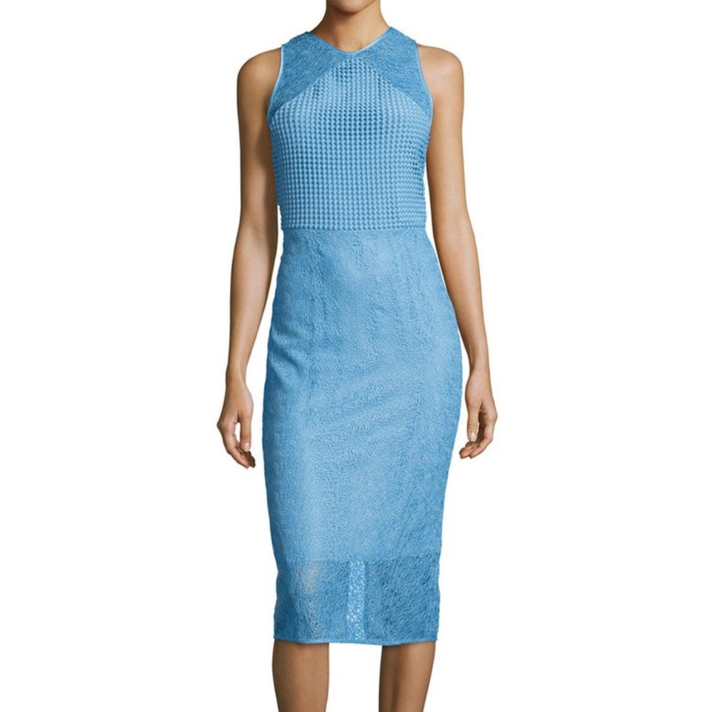 Diane Von Furstenberg Blue Lace Midi Dress DVF